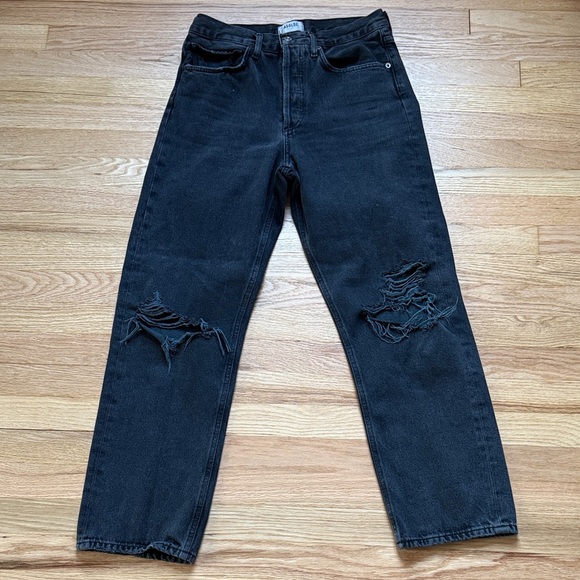 Agolde 90s pinch distressed black Jeans size 27 - Picture 1 of 5